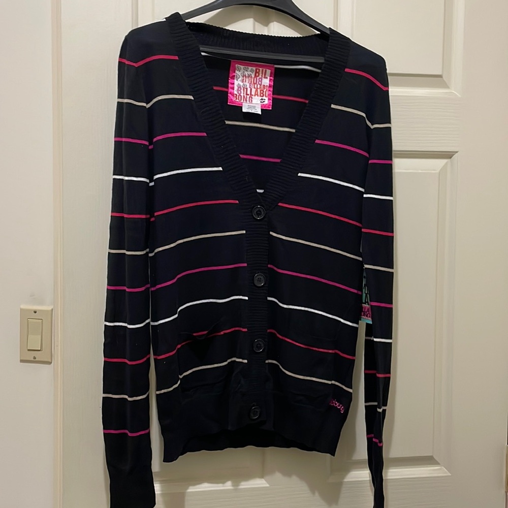 Billabong striped cardigan (sz l)